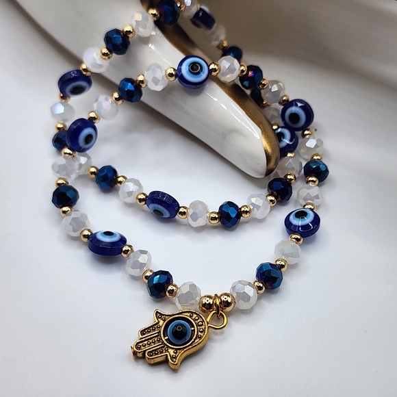 🆕️2pc Hamsa & Evil Eye Bracelete Set - Picture 9 of 13
